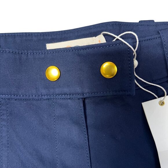 Tory Burch Maddie Pant Navy Blue Womens Sz 0 Wide Leg Cotton Blend Career Pants - Picture 4 of 16